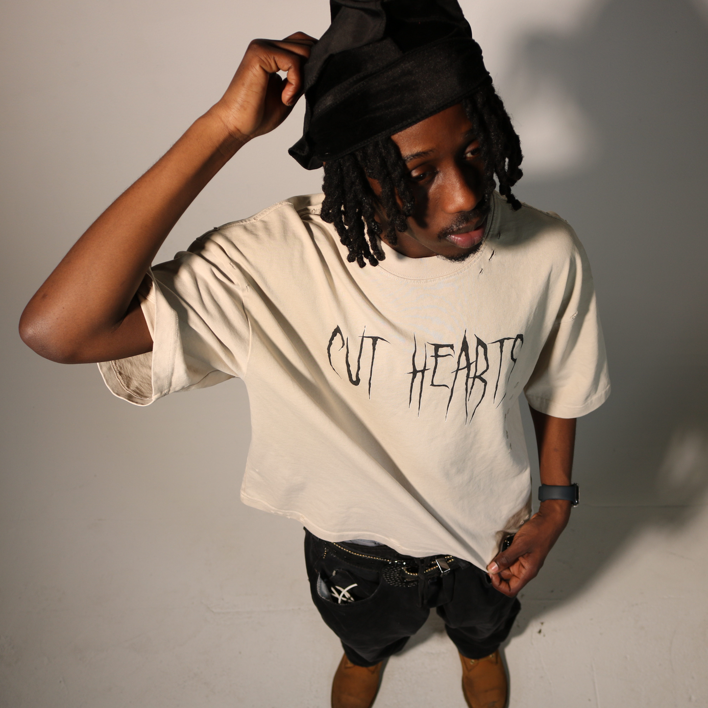 Cropped Heavyweight Beige T-Shirt
