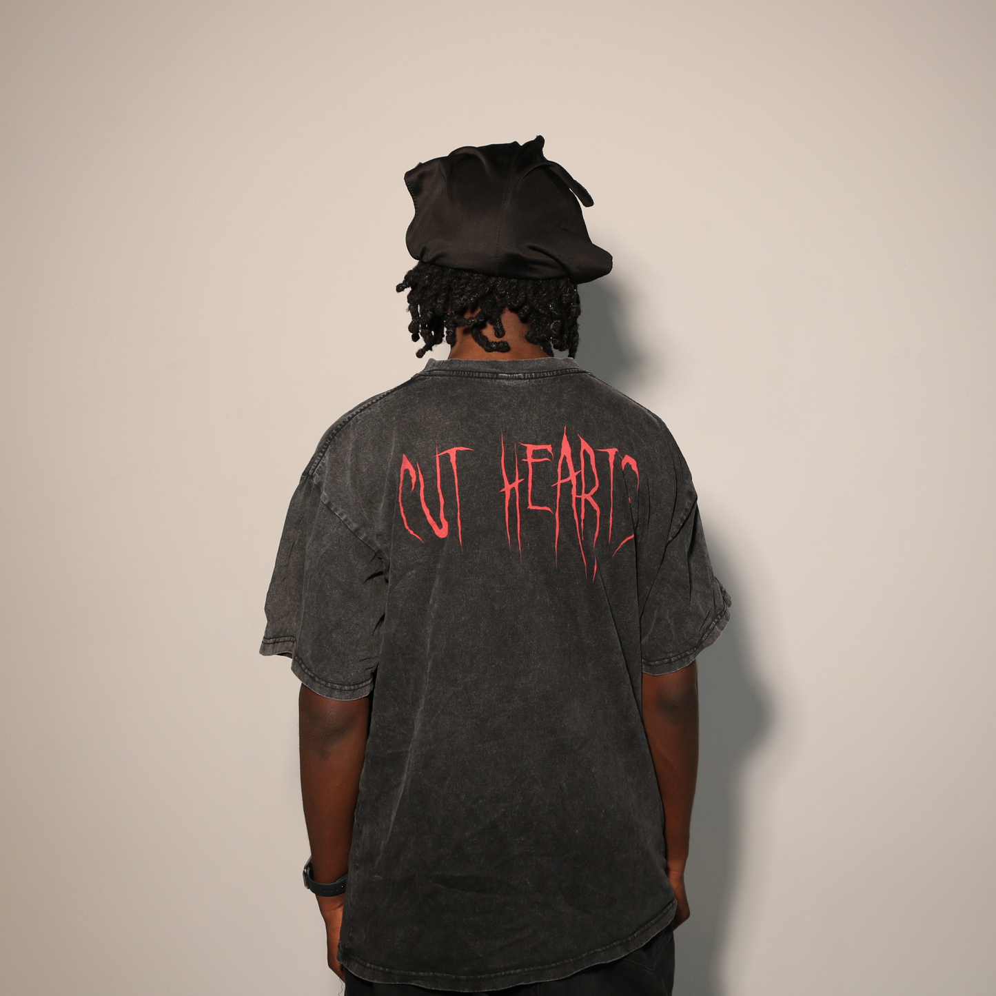 Drop Shoulder Heavyweight "Cut Hearts" T-shirt